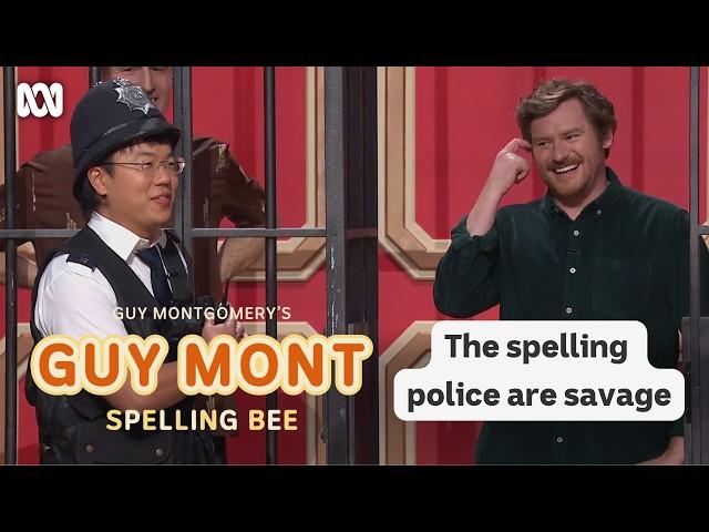 Aaron Chen transforms into spelling cop | Guy Montgomery's Guy Mont Spelling Bee | ABC TV + iview