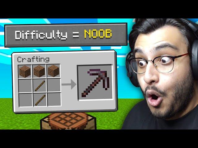 MINECRAFT BUT THERE IS NOOB DIFFICULTY | RAWKNEE