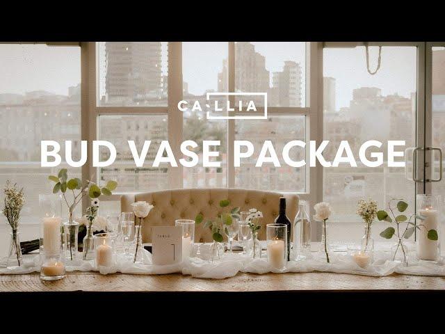 Bud Vase Wedding Florals with Callia Flowers