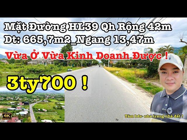 Đất thổ cư trên đường HL39 tại xã suối tiên diên khánh rộng 665m2 chỉ 3ty700, bds nha trang