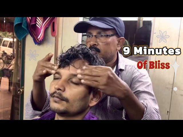 Chandan Got The Best 9 Minutes Of ASMR Massage  | Head, Neck & Back Massage | Indian Salon