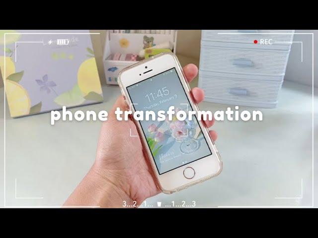 Phone transformation |aesthetic makeover| Iphone SE 2016 | Peachesandpearls