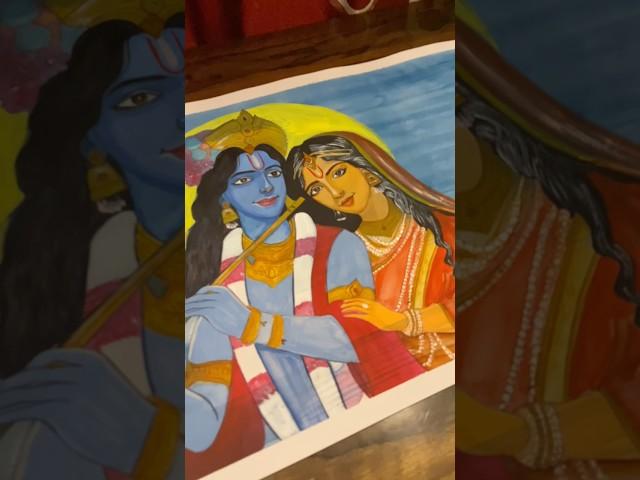 Radha Krishna painting on a2 size paper 200 gsm   @adarshlifestyle1   #shortvideo #painting #god