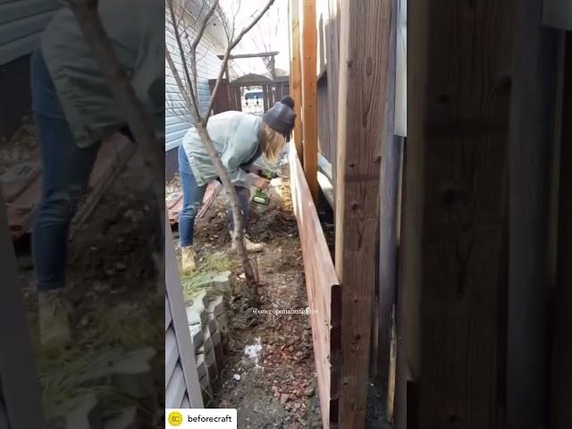 DIY privacy fence build #homeimprovement #homeimprovementideas