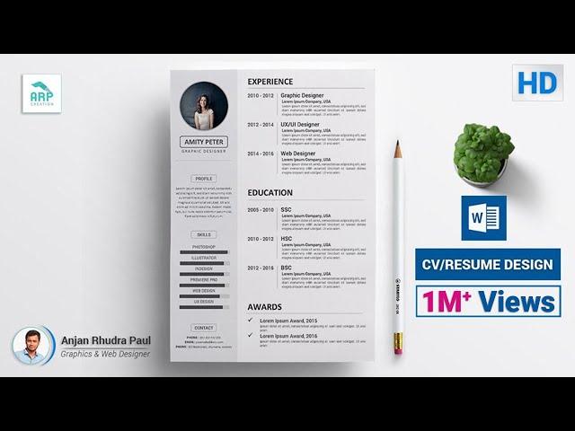 How to Create a CV/RESUME template in Microsoft Word Docx :  Docx Tutorial 