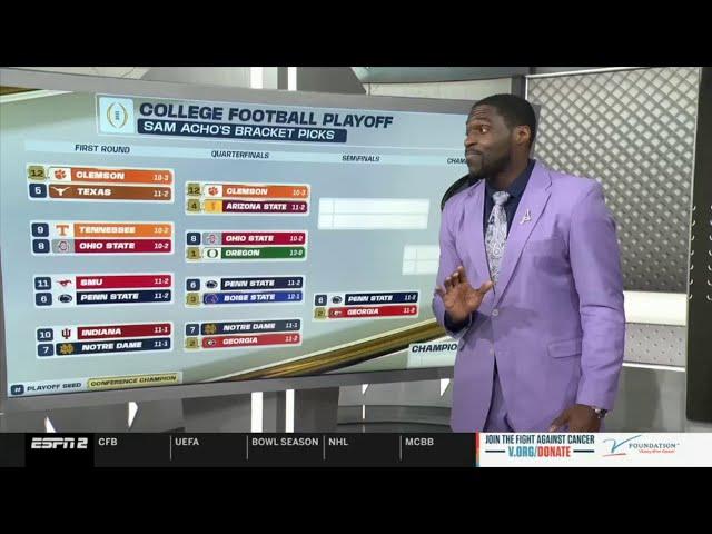 ESPN Championship Drive | Sam Acho's CFP bracket picks: Clemson vs Texas? - Tennessee vs Ohio State?