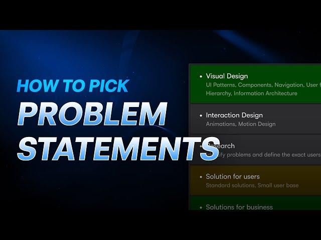 How to PICK PROBLEM STATEMENTS for your PORTFOLIO!