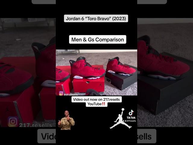 Jordan 6 Toro Bravo Men & Gs Comparison #jordan #sneaker #nike #jordan6 #chicago