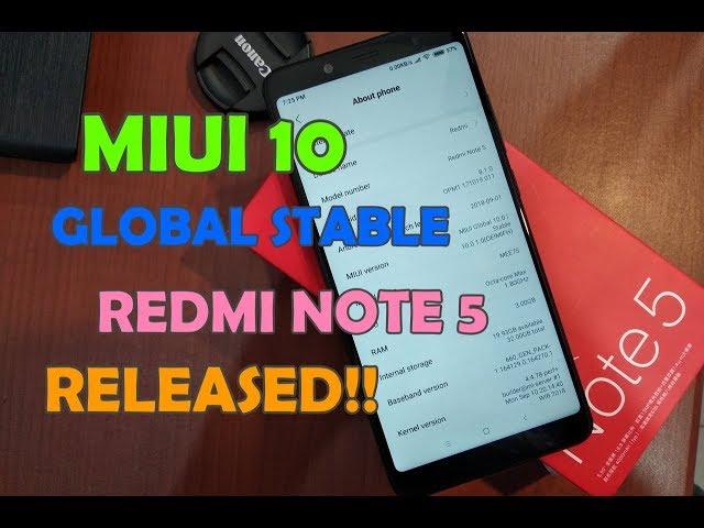 MIUI 10 Global Stable 10.0.1.0 Redmi Note 5/ Note 5 Pro Sudah Dirilis, Update Sekarang!!