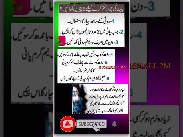 پیٹ کی چربی کم کرنے کے لئے 6 چیزیں کھائے|#shorts#shortsvideo#goldenwords#urduqoutes#urdulines