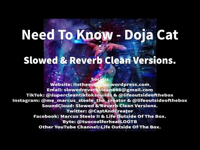 Need To Know (Super Clean Version) - Doja Cat