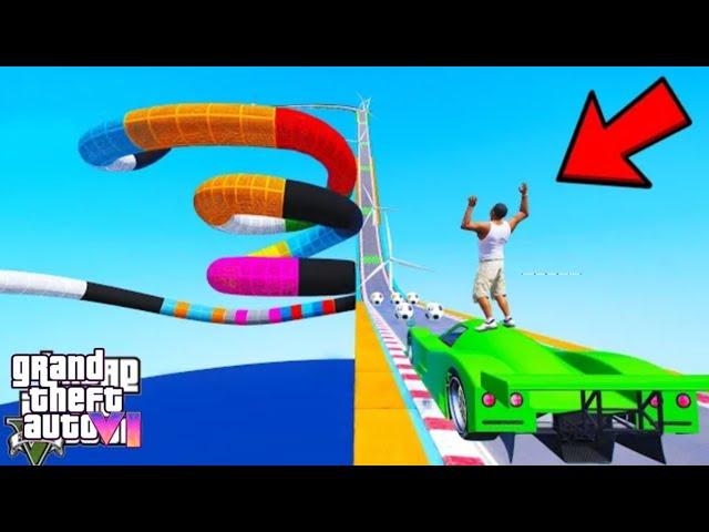 FRANKLIN TRIED SPIRAL SNAKE TUNNEL Parkour RAMP Challenge gta 5 | SHINCHAN and CHOP