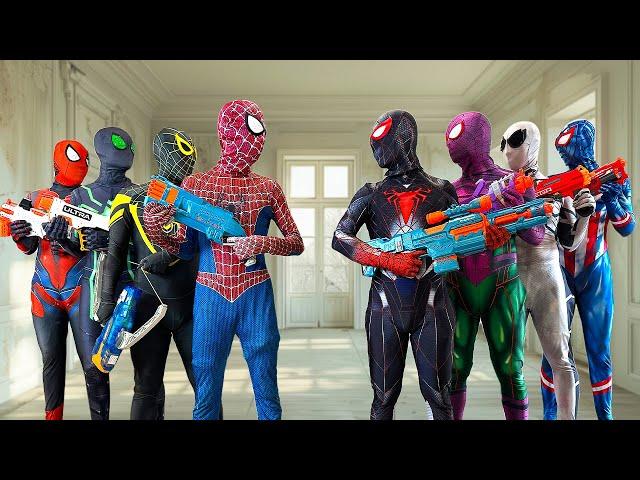 SUPERHERO's Story || TEAM SPIDER-MAN NERF GUN and BOXING with BADGUY TEAM...? ( Funny, Live Action )