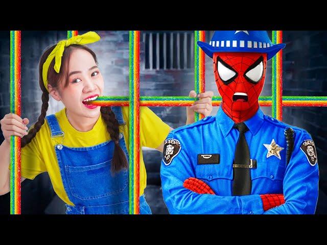 Chief Soyay goes to Spider-Man's Prison! How to Sneak Candy Into Jail!