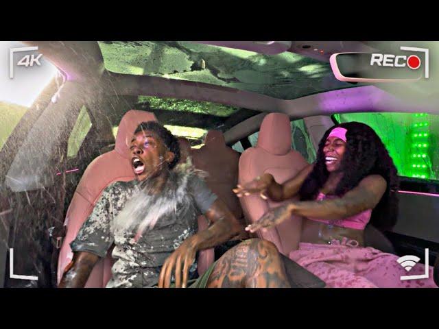 THROWING WATER BALLOONS On GIRLFRIEND In THE CAR WASH   * HILARIOUS*