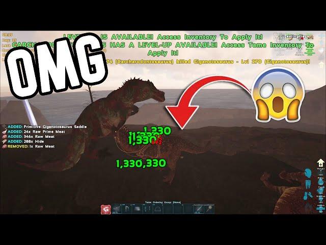 THE NEW DINO CARCHAR DESTROY THE GIGA | Test Ark Official PvP 