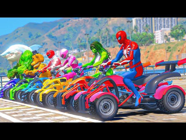 SpiderMan, SheHulk, Hulk Shark, FNAF & Superheroes Street Blazer Racing EVENT Challenge #1040