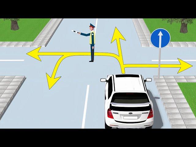 Куда разрешено проехать водителю белого авто?