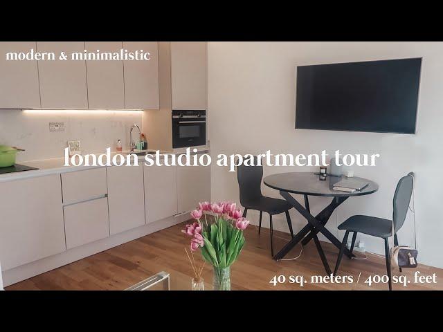 LONDON STUDIO APARTMENT TOUR: modern & minimalist 40 m² / 400 ft² studio