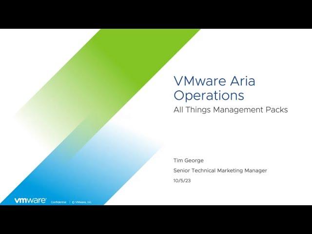 VMware Aria Operations - All Things Management Packs