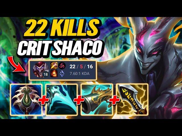 22 Kills Crit Shaco - S14 Emerald Ranked [League of Legends] Full Gameplay - Infernal Shaco