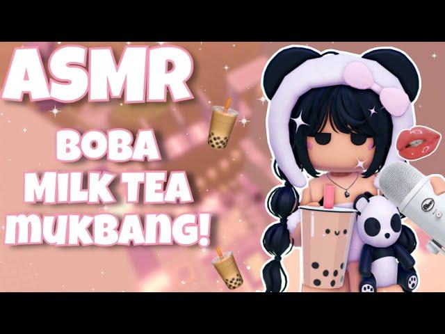 asmr roblox  boba tower! drinking boba milk tea(chewy tapioca pearl sounds)