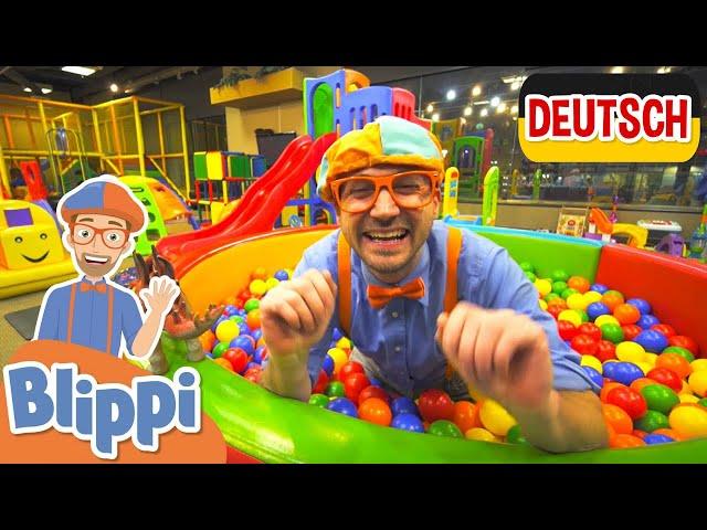 Blippi lernt im Hallenspielplatz | Kinderlieder und Cartoons | Blippi | Moonbug Kids Deutsch