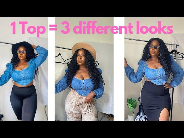 Styling Hacks| How to Style 1 Denim Crop Top : 3 Different Ways