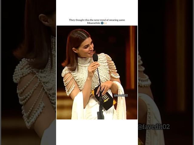 They thought this trendof wearing saree #bollywood #kritisanon #jayabachchan #viralvideo #favedit02