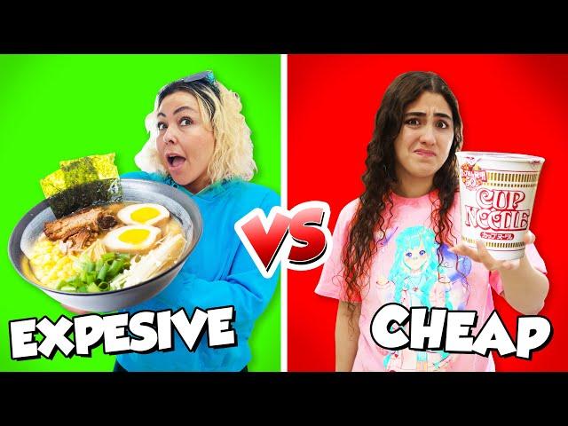 eating EXPENSIVE VS CHEAP FOOD for 24 hours challenge!