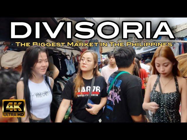 SUPER CROWDED at THE BIGGEST MARKET in THE PHILIPPINES | DIVISORIA Walking Tour [4K] 