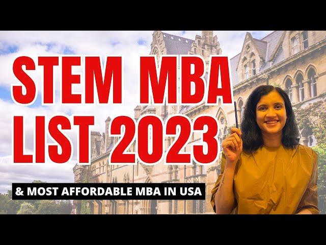 Mega list of STEM MBA programs (including affordable ones) in USA