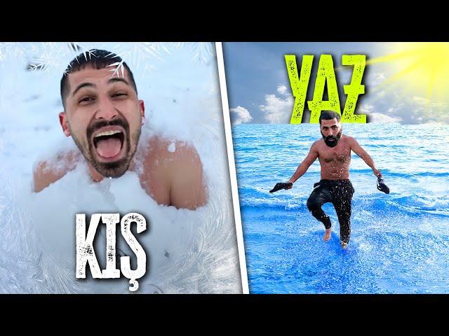 24 SAATTE 4 MEVSİM YAŞADIK | YAZ VS KIŞ KAMPI