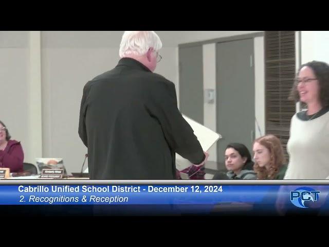 CUSD 12/12/24 - Cabrillo Unified School District Meeting - December 12, 2024