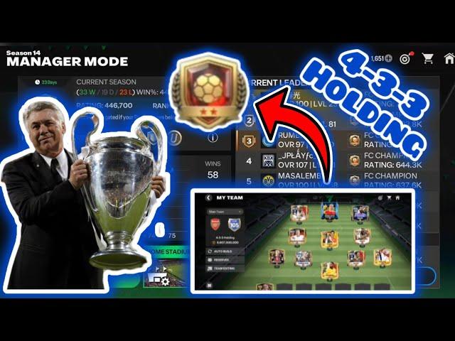 Mastering Manager Mode: 4-3-3 Holding Tactics to Reach FC Champion‼️