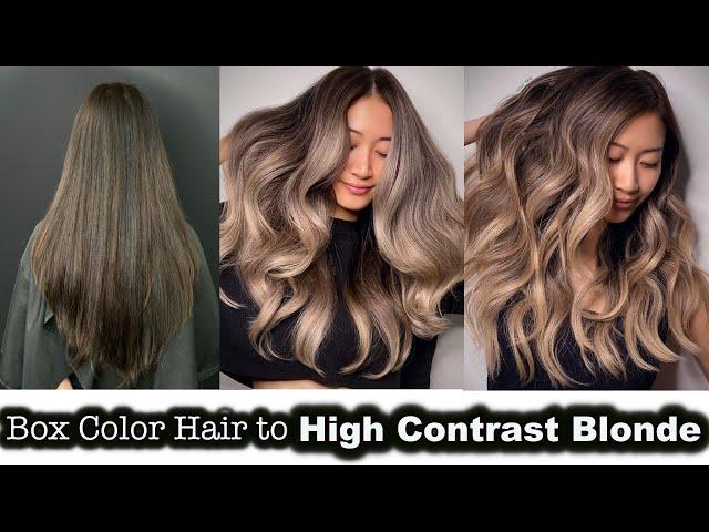 BOX COLOR HAIR to HIGH CONTRAST BLONDE