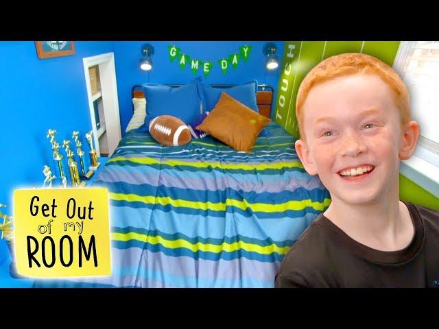 Teen Surprises Little Brother with a Football Themed Bedroom | Get Out Of My Room | Universal Kids