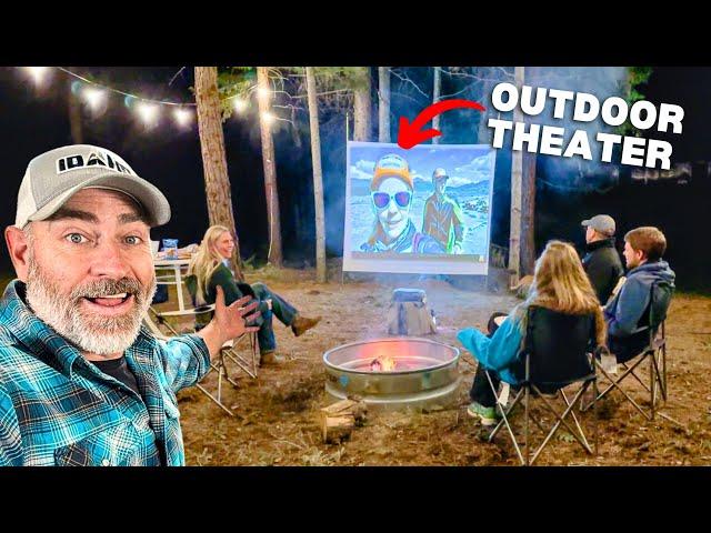  We Made an OUTDOOR Off-Grid MOVIE THEATER