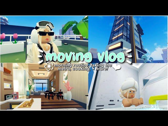  moving vlog ep.1  | morning routine, metro, cooking! | roblox livetopia roleplay 