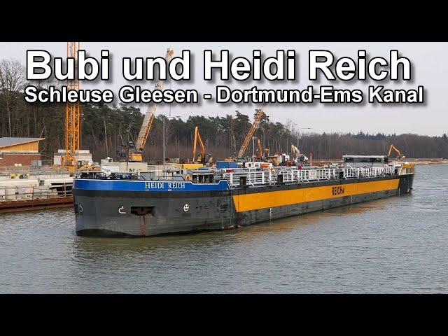 Binnenschiffe Bubi und Heidi Reich - Schleuse Gleesen - Dortmund-Ems Kanal