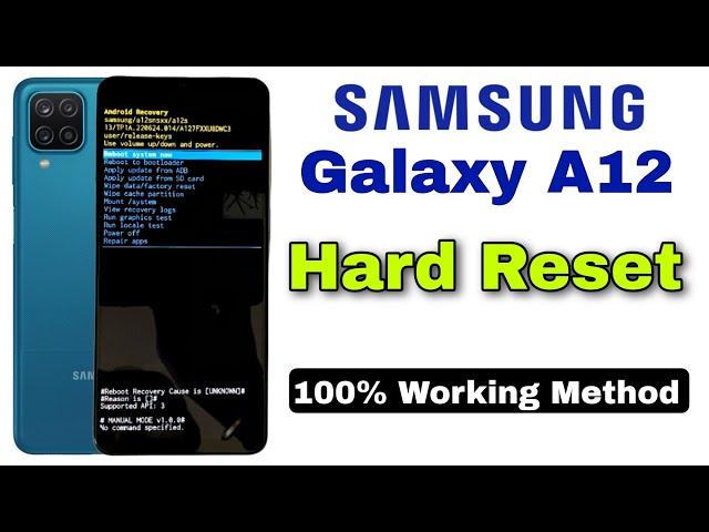Samsung Galaxy A12 Hard Reset | Pattern Unlock | SM-A127F/DS Hard Reset