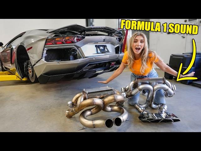 We rebuilt my F1 RACE Exhaust on my V12 LAMBORGHINI AVENTADOR... It SCREAMS.