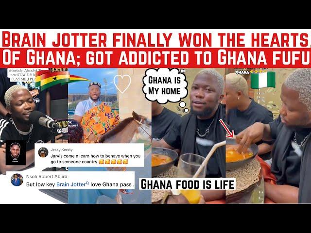 BRAIN JOTTER FINALLY WON THE HEARTS OF GHANAIANS AS HE GOT ADDICTED TO GHANA FUFU!