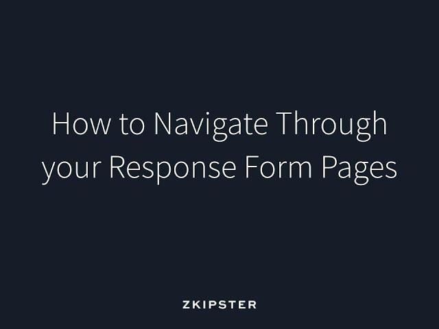 Online Invitation Management: How to Navigate Through your Response Form Pages | zkipster Tutorial