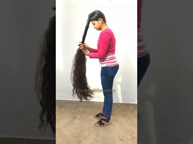 long hair bun||oil hair ||#subscribe #longhair #shorts