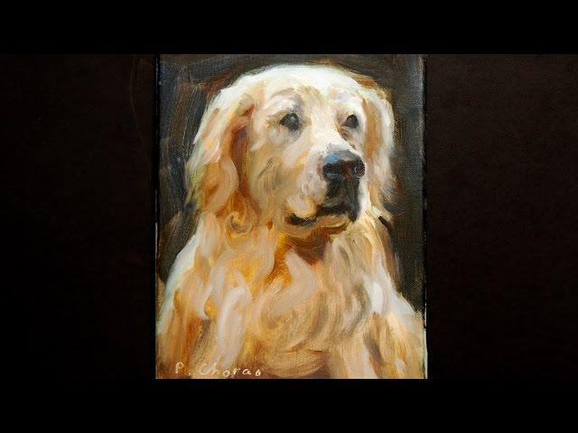 "Golden Retriever" REAL TIME painting Demonstration Paint Faster Easy