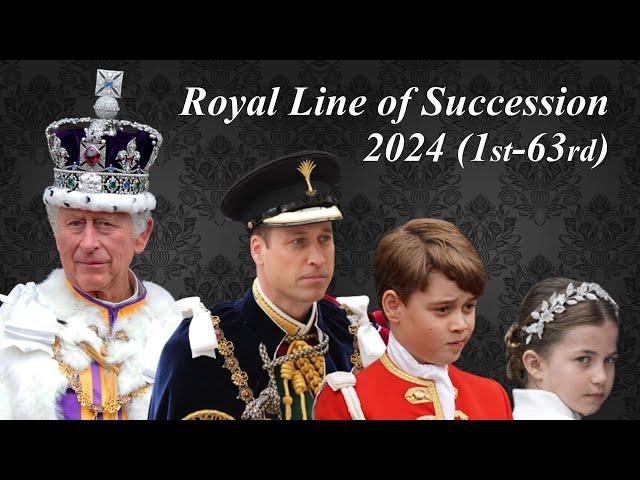 BRITISH ROYAL LINE OF SUCCESSION 2024 - From the 1st to the 63rd person