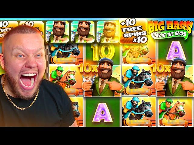 I HIT 10x STAGE ON THE BIG BASS DAY AT THE RACES SLOT!! (Big Win)