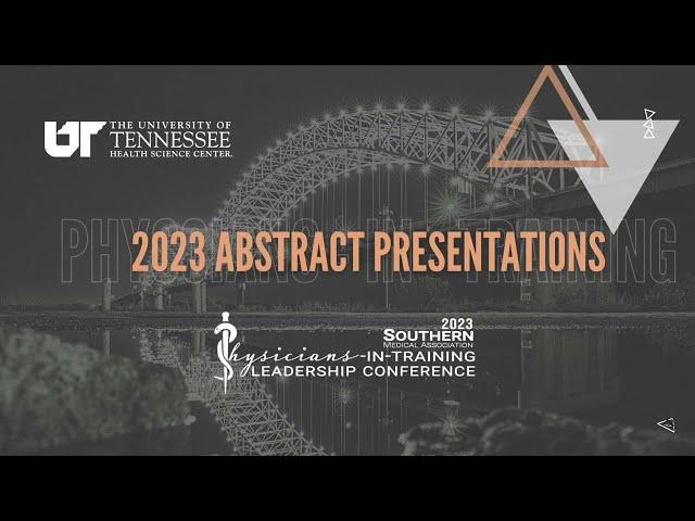 Brendan Lutz Southern Medical Association Physicians-In-Training Conference Abstract Presentation