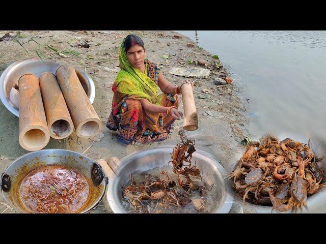 biggest crab in the world | Catching kekra and king of crab recipe,cooking& eating in village style